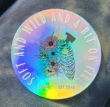 Load image into Gallery viewer, 3”x3” Holographic Bit on Fire Sticker