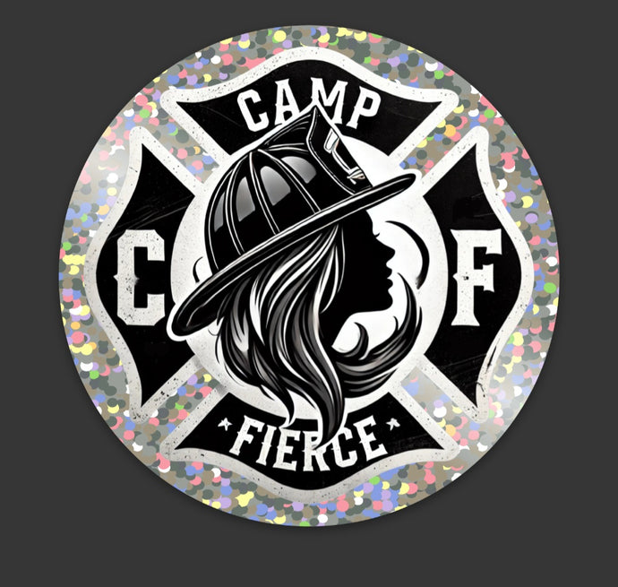 Camp Fierce glitter sticker